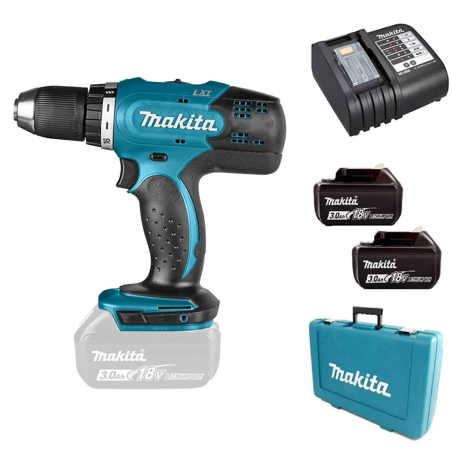 Perceuse visseuse sans-fil Makita DDF453SFE - 18V Li-ion - 2 batteries 3,0 ah - Coffret - 42 Nm-image