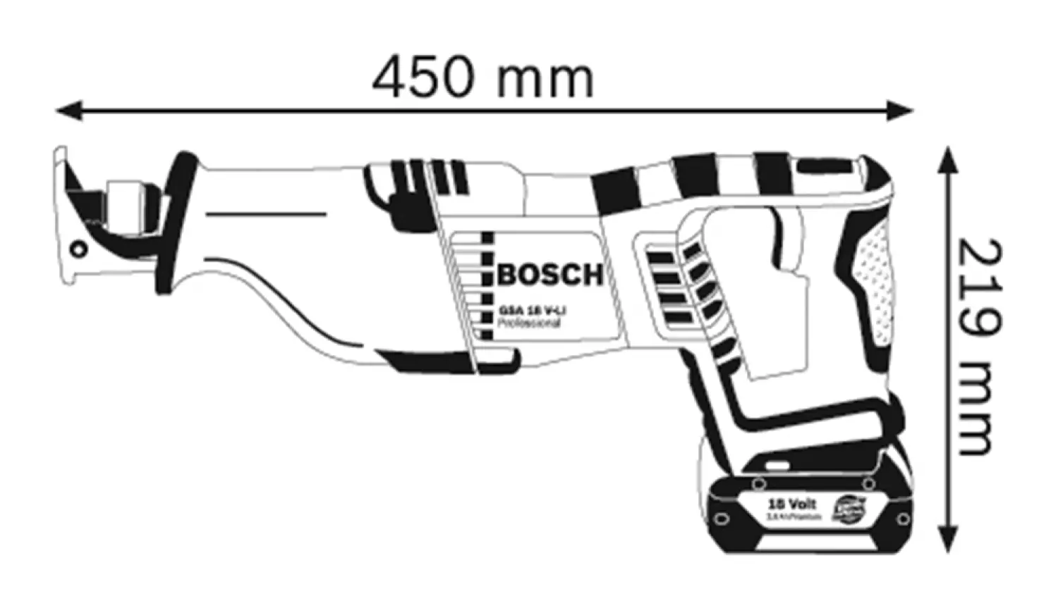 Bosch 060164J000 - Scie sabre sans fil GSA 18V-LI - Machine seule-image