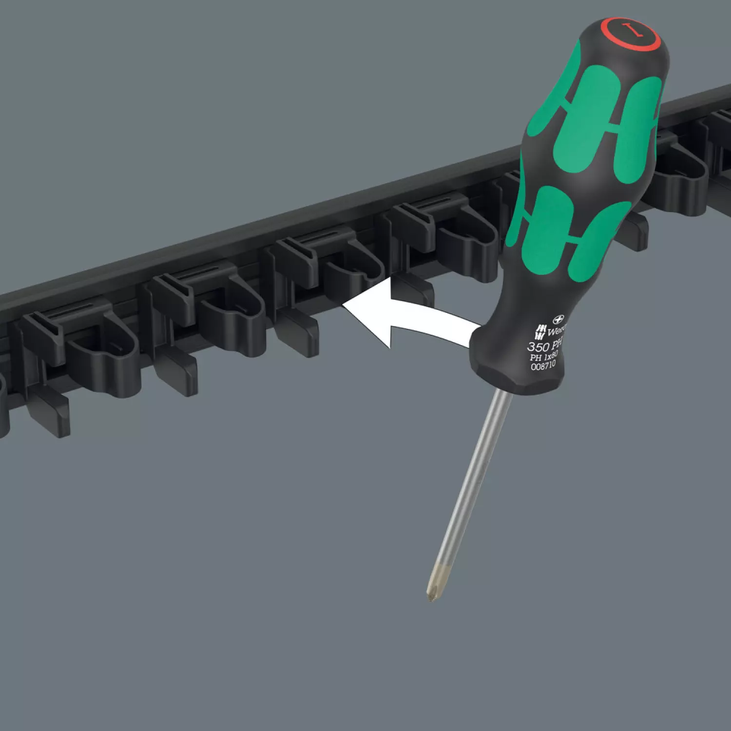 Wera 05136414001 9611 Magneetstrip voor 9 Kraftform-schroevendraaiers - 30x400mm-image