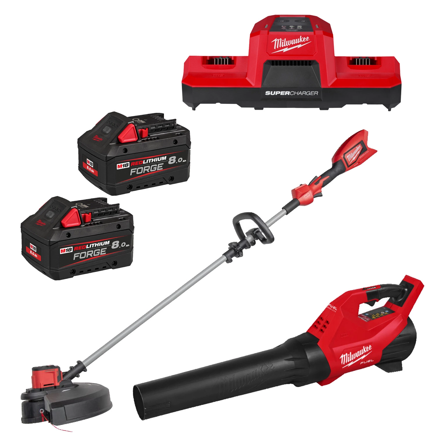 Milwaukee M18 FPP2OPL12-802 18V Li-ion accu grastrimmer en bladblazer set (2x 8.0Ah accu)-image