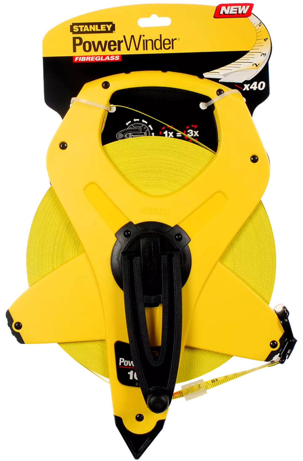 Stanley 2-34-777 Mètre à ruban Powerwinder en fibre de verre - 100 mm - 12,7 mm-image