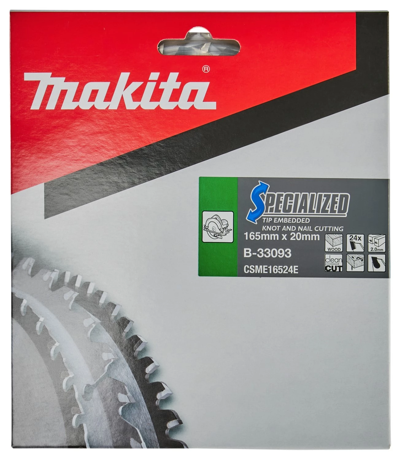 Makita B-33093 Cirkelzaagblad - 165 x 20 x 24T - Hout - Roest/spijker-image