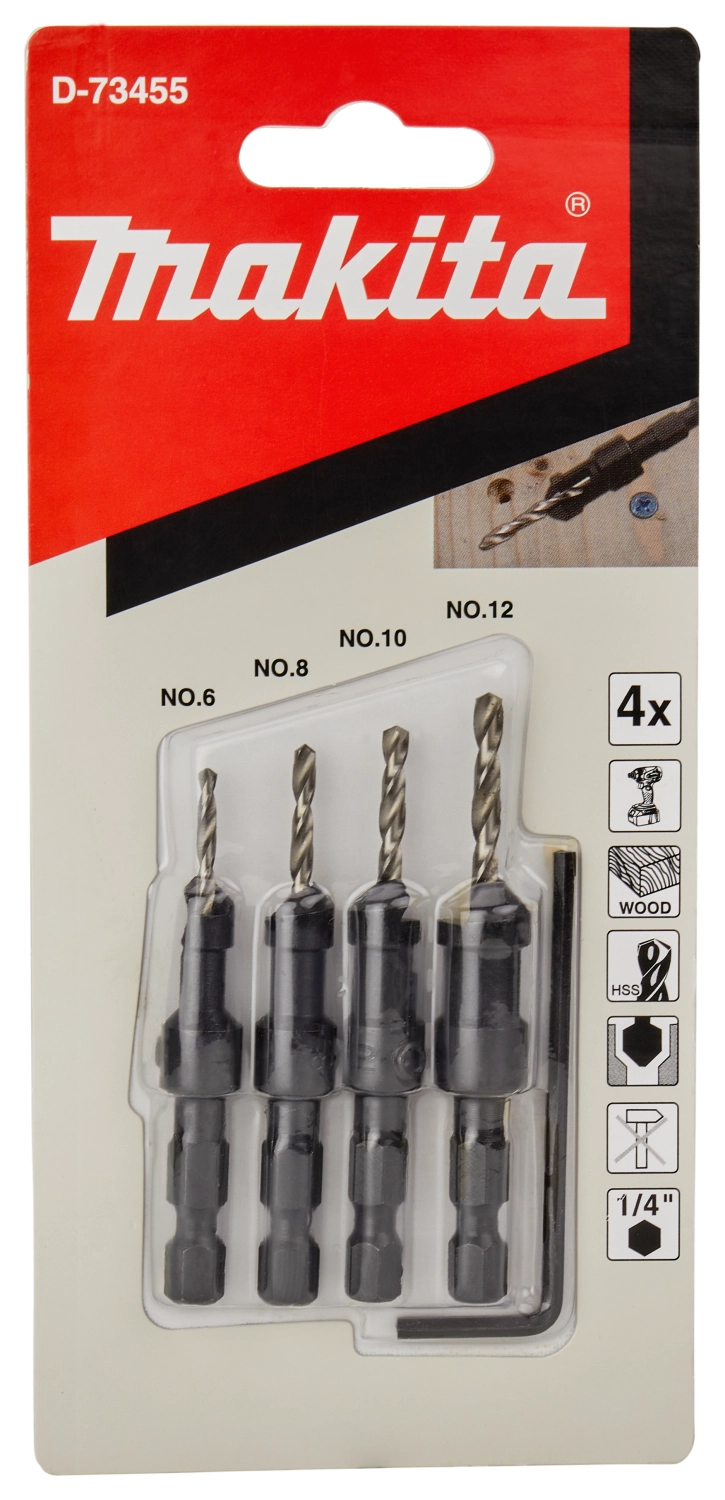 Makita D-73455 4-delige verzinkboor Quad Driver set-image