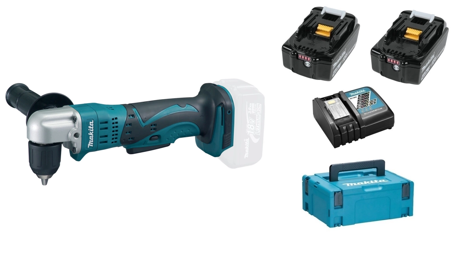 Makita DDA351RMJ Perceuse visseuse d'angle sans-fil - 18V Li-ion - 2 batteries 4,0 Ah - MAKPAC-image