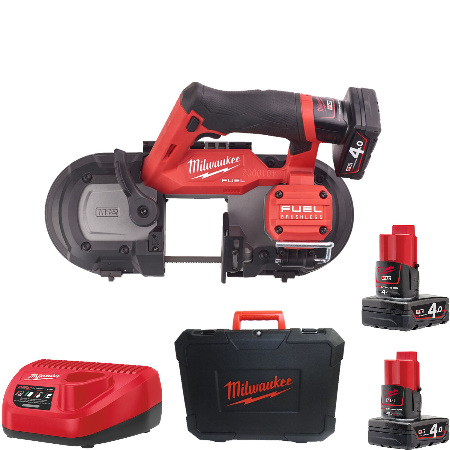 Milwaukee M12 FBS64-402C 12V Li-Ion accu bandzaagmachine set (2x 4,0Ah) in koffer - 64mm - koolborstelloos-image