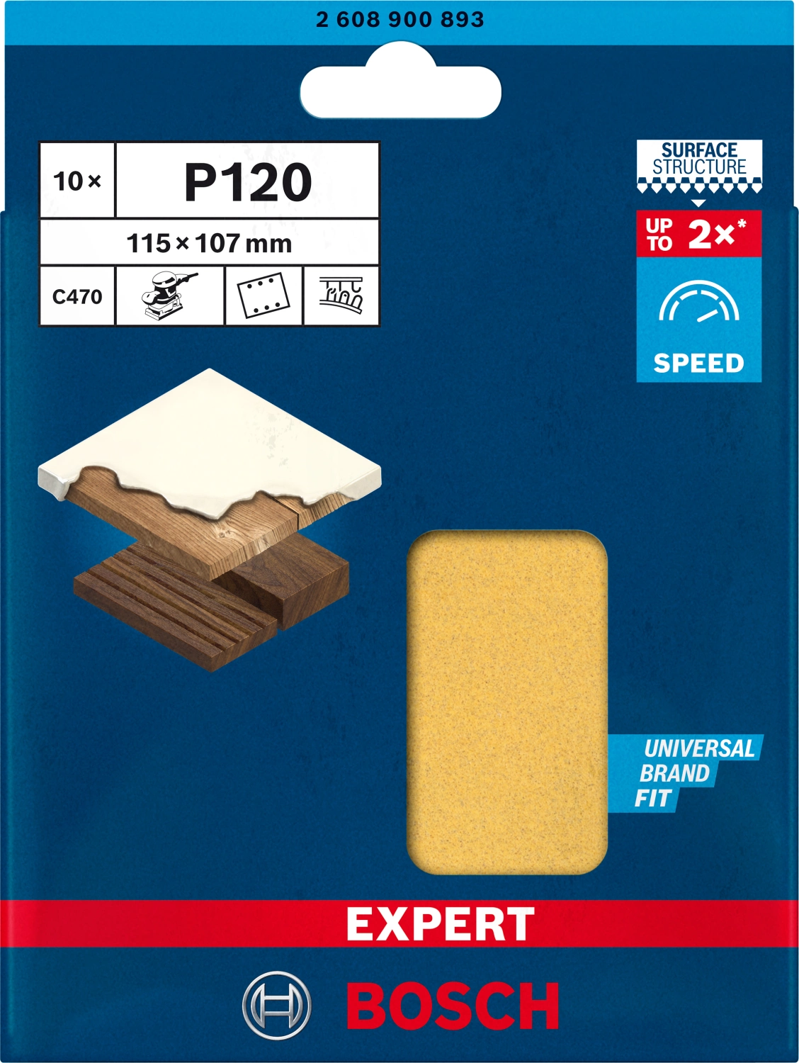 Bosch EXPERT C470 Schuurvel Best for Wood and Paint - 115 x 107mm - 10 st.-image