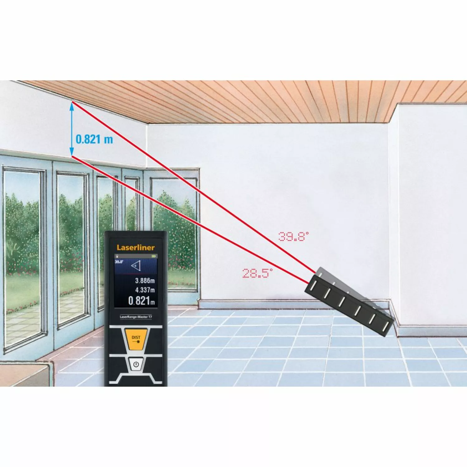 Laserliner LaserRange-Master T7 Afstandsmeter met touchscreen in tas - 70m-image