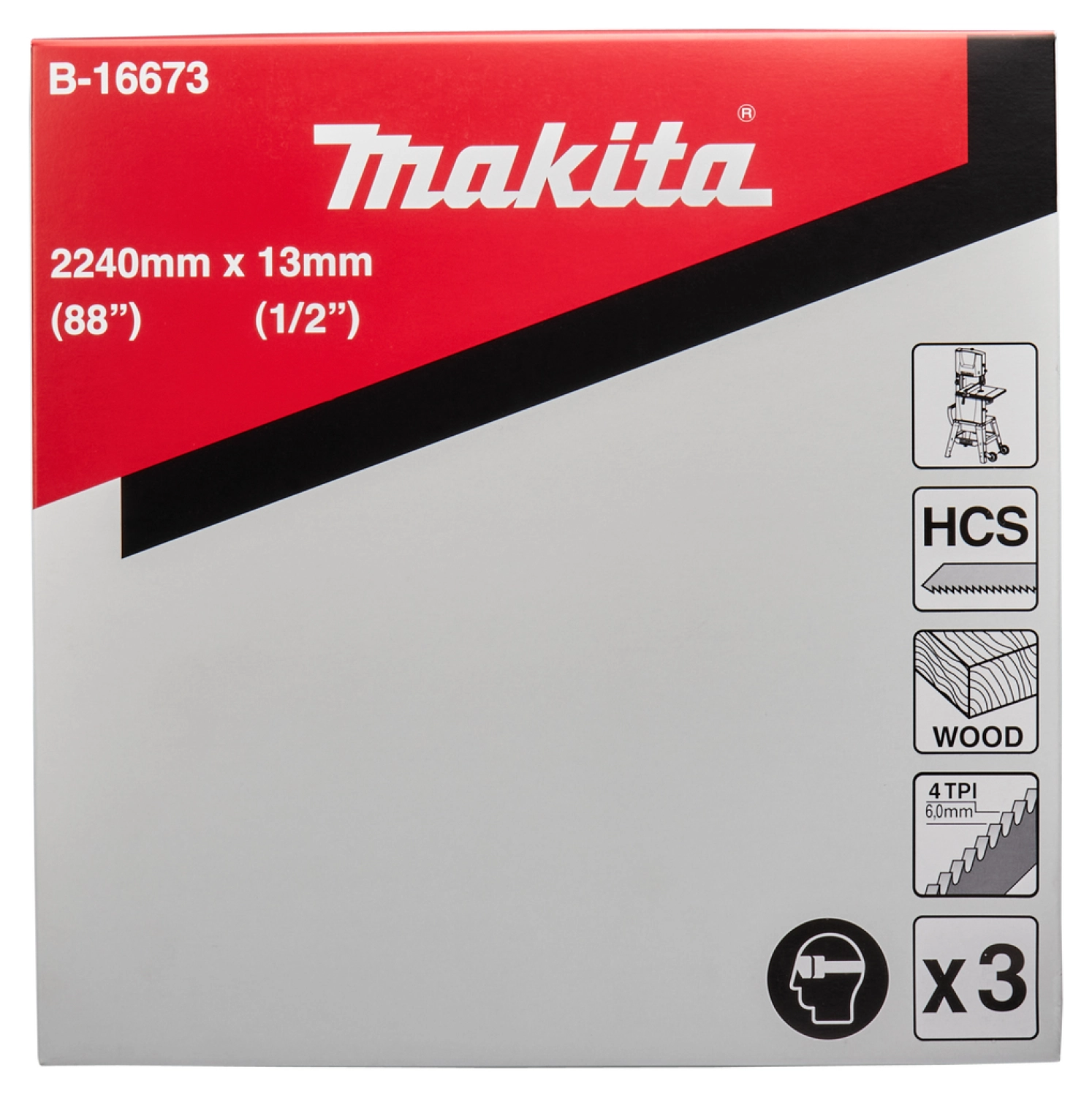 Makita B -16673 Lame de scie ruban pour LB1200F - 2240 x 13 mm (3 pcs)-image