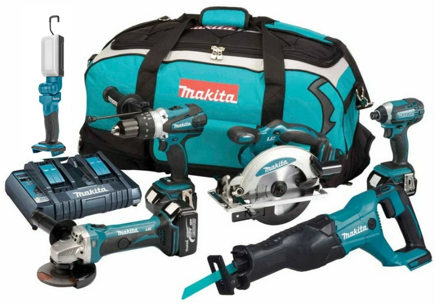 Makita DLX6044PT 18V Li-Ion accu 6 delige combiset (3x 5.0Ah accu) in tas-image