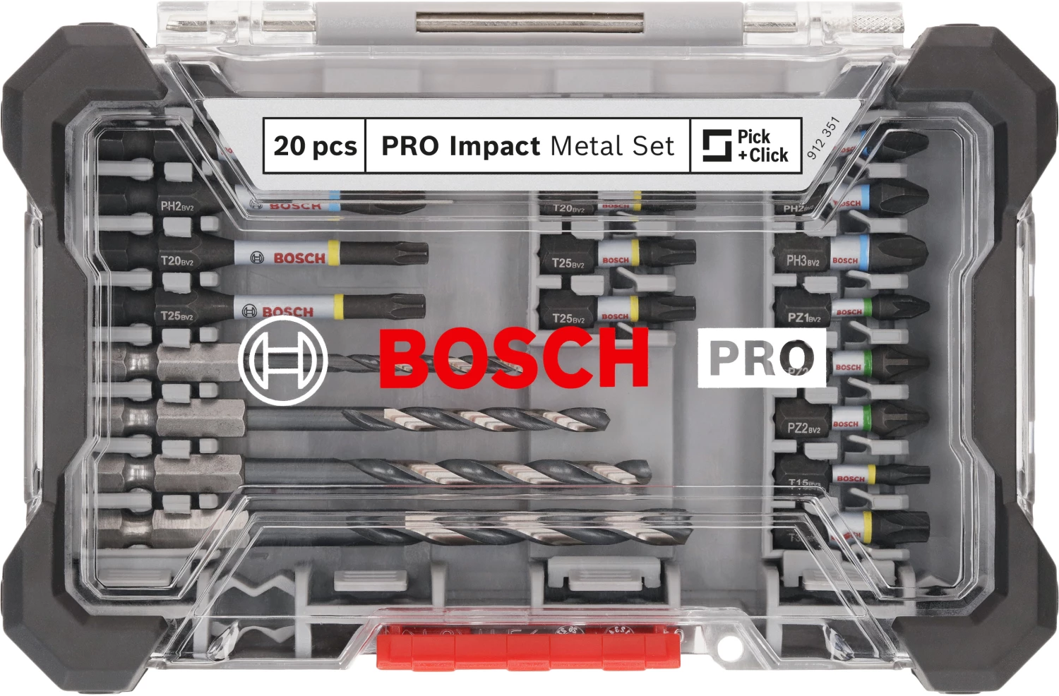 Bosch 2608521U84 Jeu mixte de 20 embouts de tournevis à chocs PRO et de forets à métaux-image