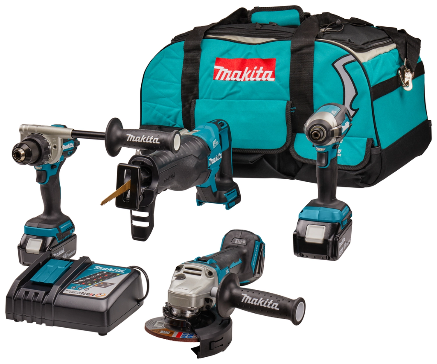 Makita DLX4157TX1 LXT 18V Li-Ion accu combiset (2x 5,0 Ah accu) in tas-image