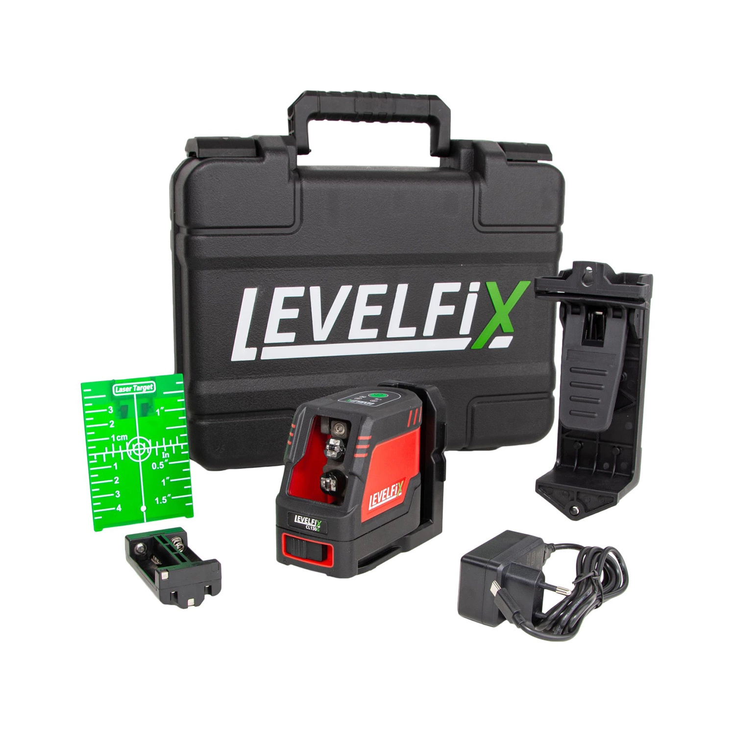 Levelfix CL130G Kruislijnlaser in koffer - 2 lijnen - groen - 30m - IP54-image