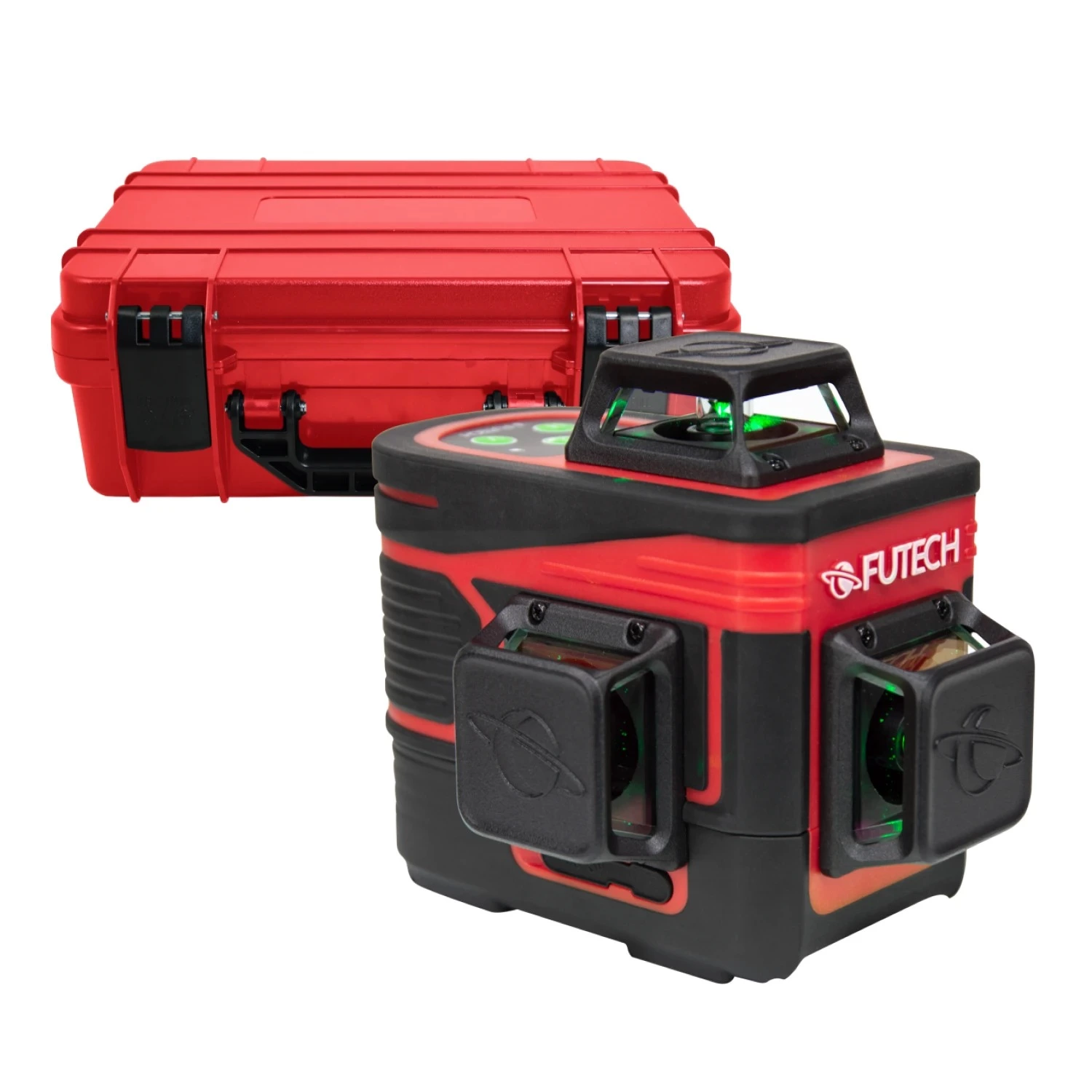 FUTECH MC3D Multicross 3D Compact kruislijnlaser set incl. statief in koffer - groen - 2x 150m - 3 lijnen + WK Shirt NL-image