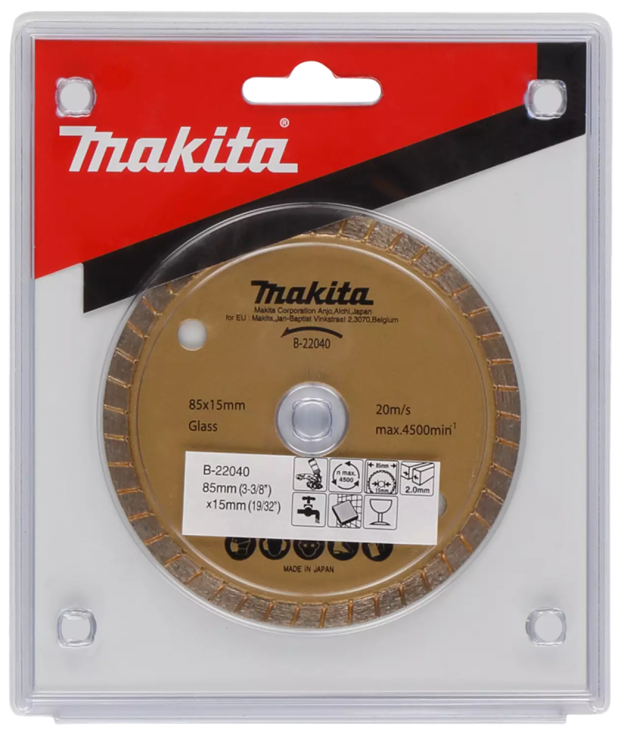 Makita B-22040 Diamantdoorslijpschijf - 85 x 15 x 2mm - Asfalt / Steen / Tegels & Natuursteen-image