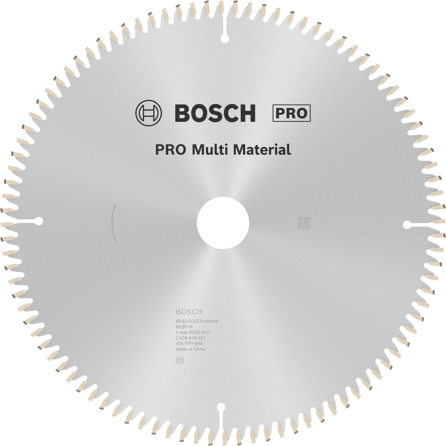 Bosch 2608640451 PRO cirkelzaagblad - 254 x 30 x 96T - multi materiaal-image