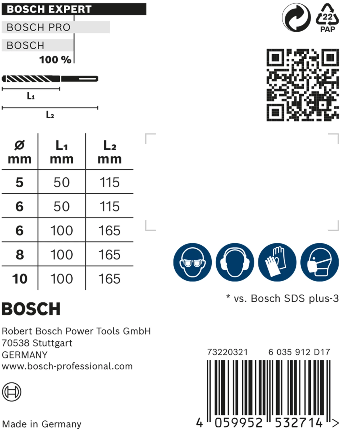 Bosch EXPERT 2608900197 - EXPERT Set 5-pièces SDS plus-7X, 5; 6; 6; 8; 10 mm dans cassette Robustline-image