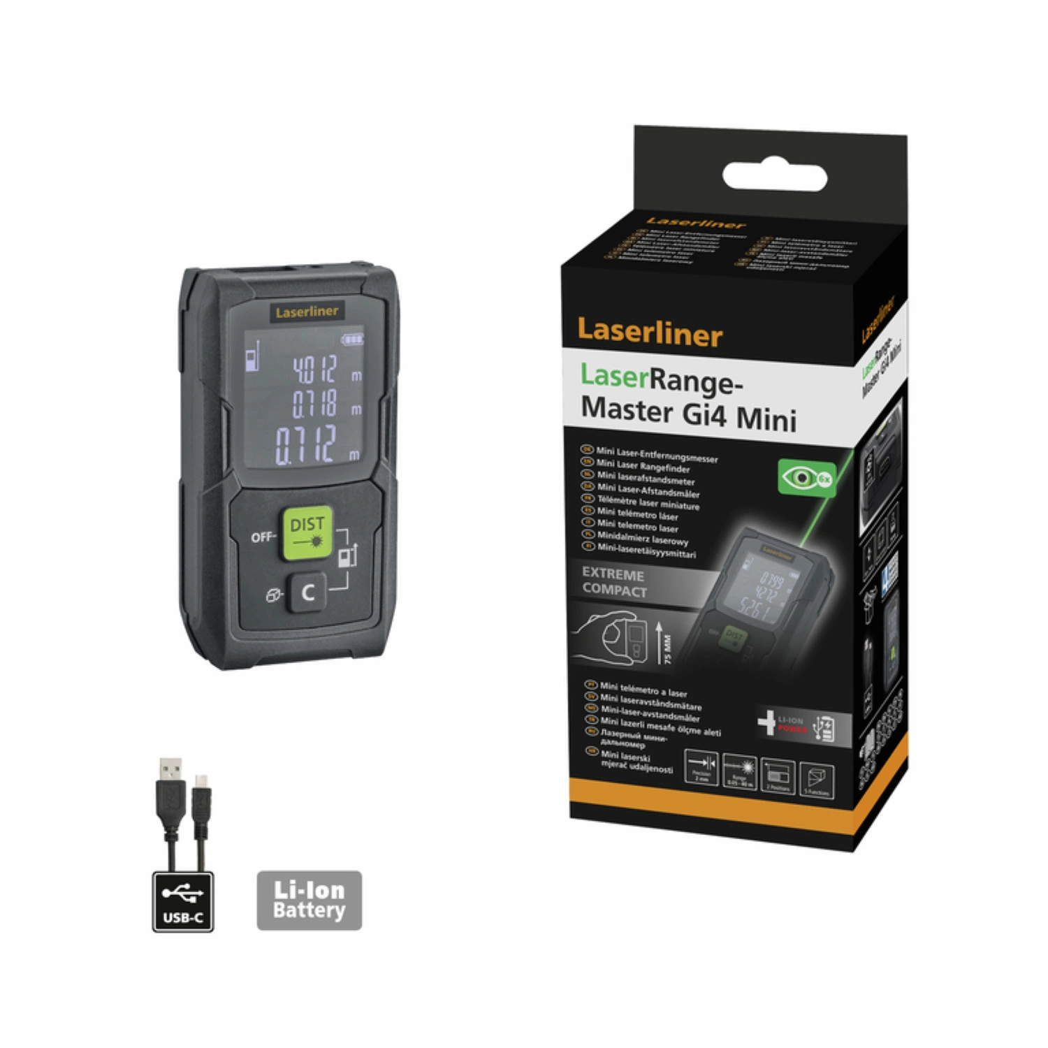 Laserliner LaserRange Master Mini G40 Afstandsmeter - 40m - groen - IP40-image