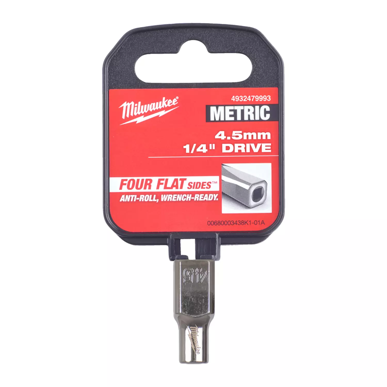 Milwaukee 4932479993 Dop - 1/4" FOUR FLAT™ - 4.5mm-image