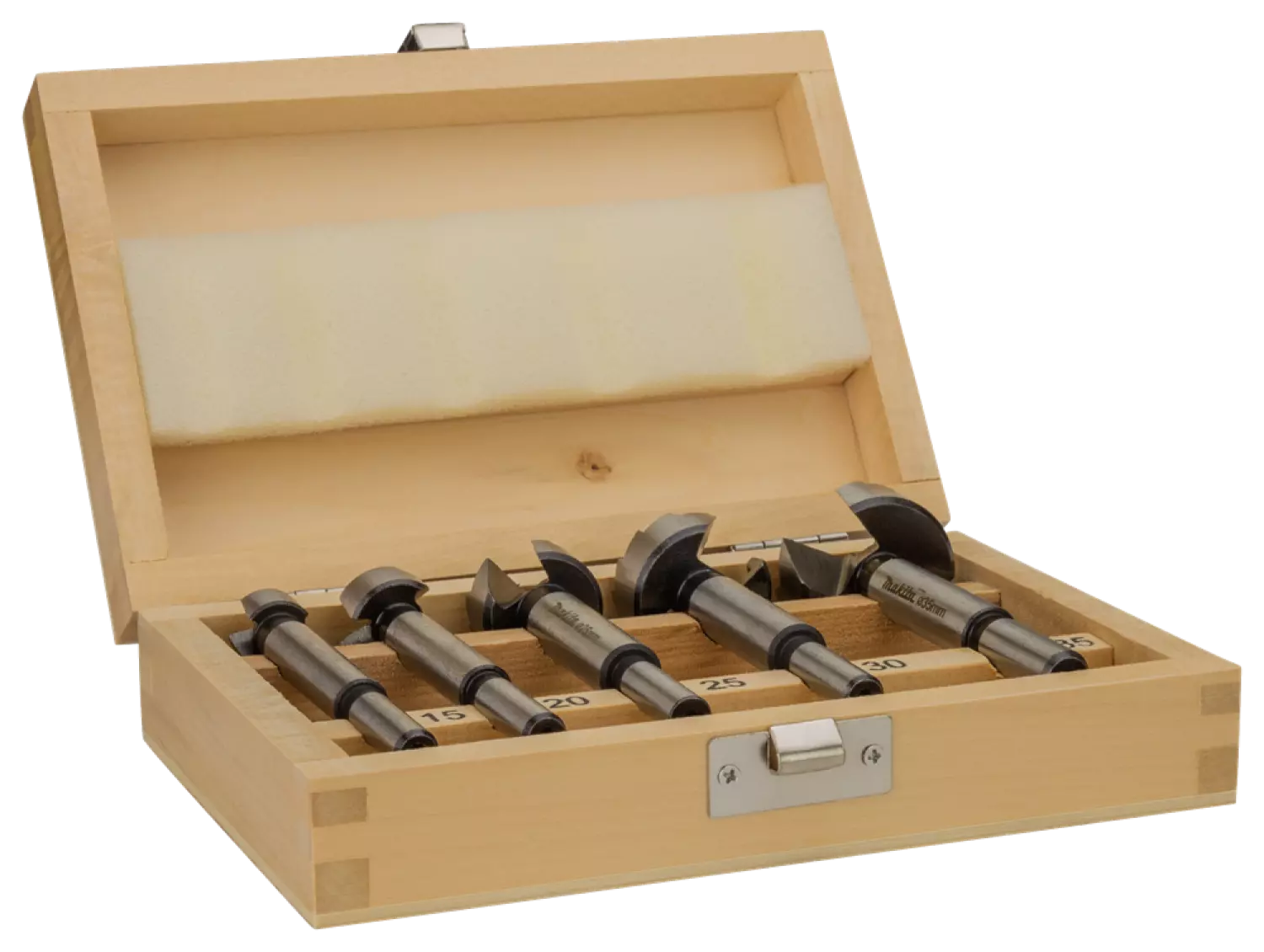 Makita D-47363 5-delige Scharniergat boorset in houten cassette - 15-35mm-image