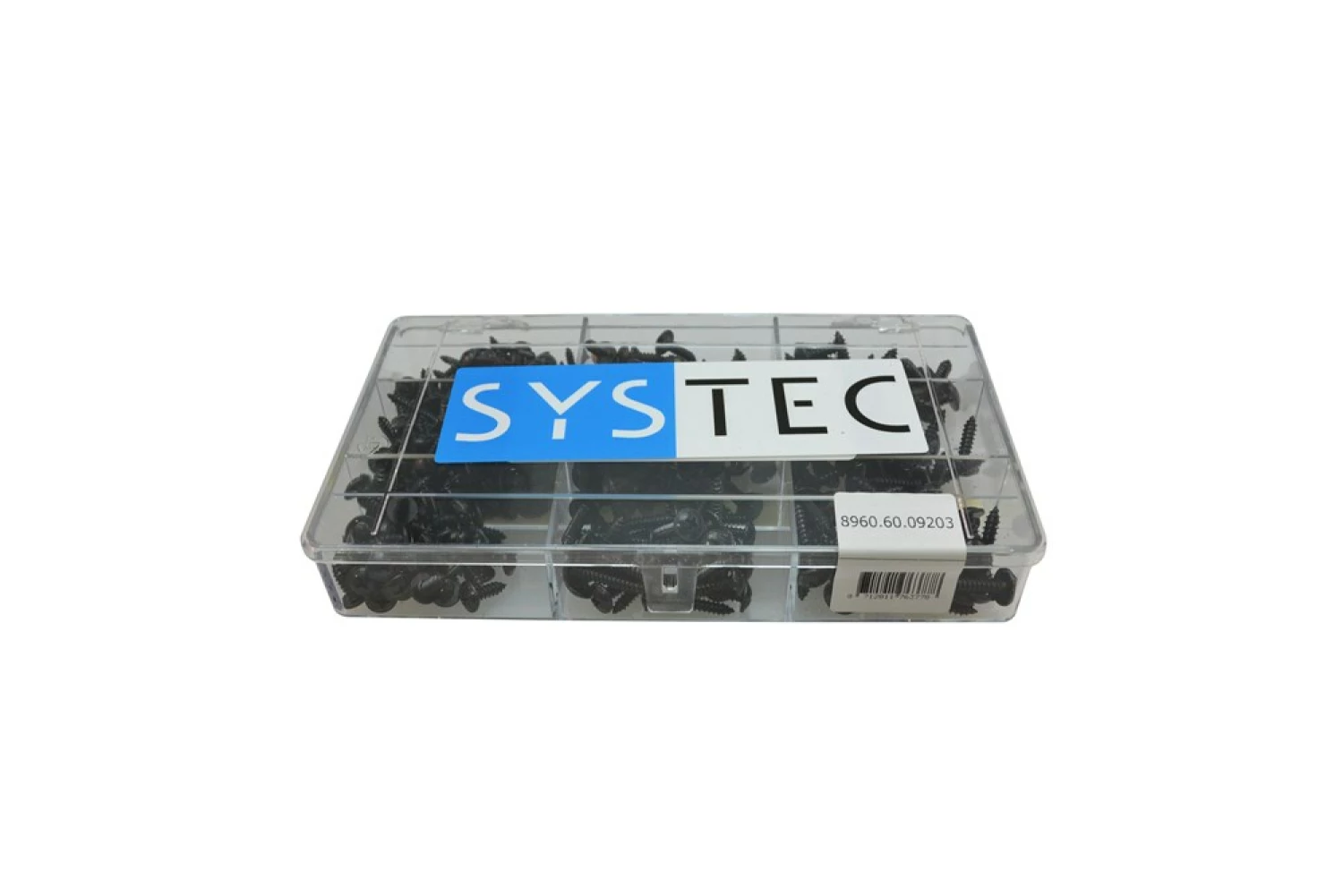 Systec Assortimentskoffer met zwarte plaatschroeven (390st)