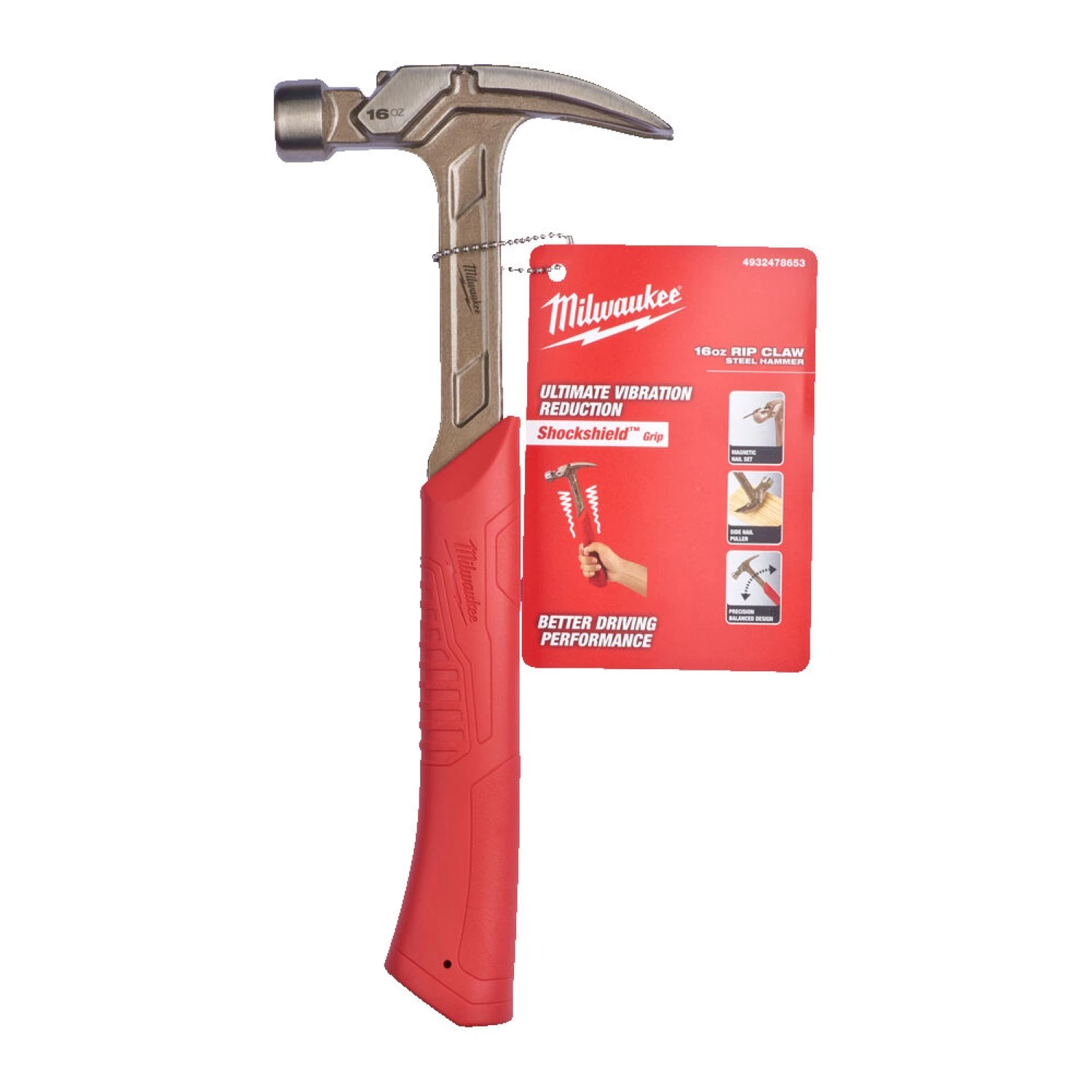 Milwaukee 4932478653 Rechte Klauwhamer - Shockshield handgreep - 450 gram-image