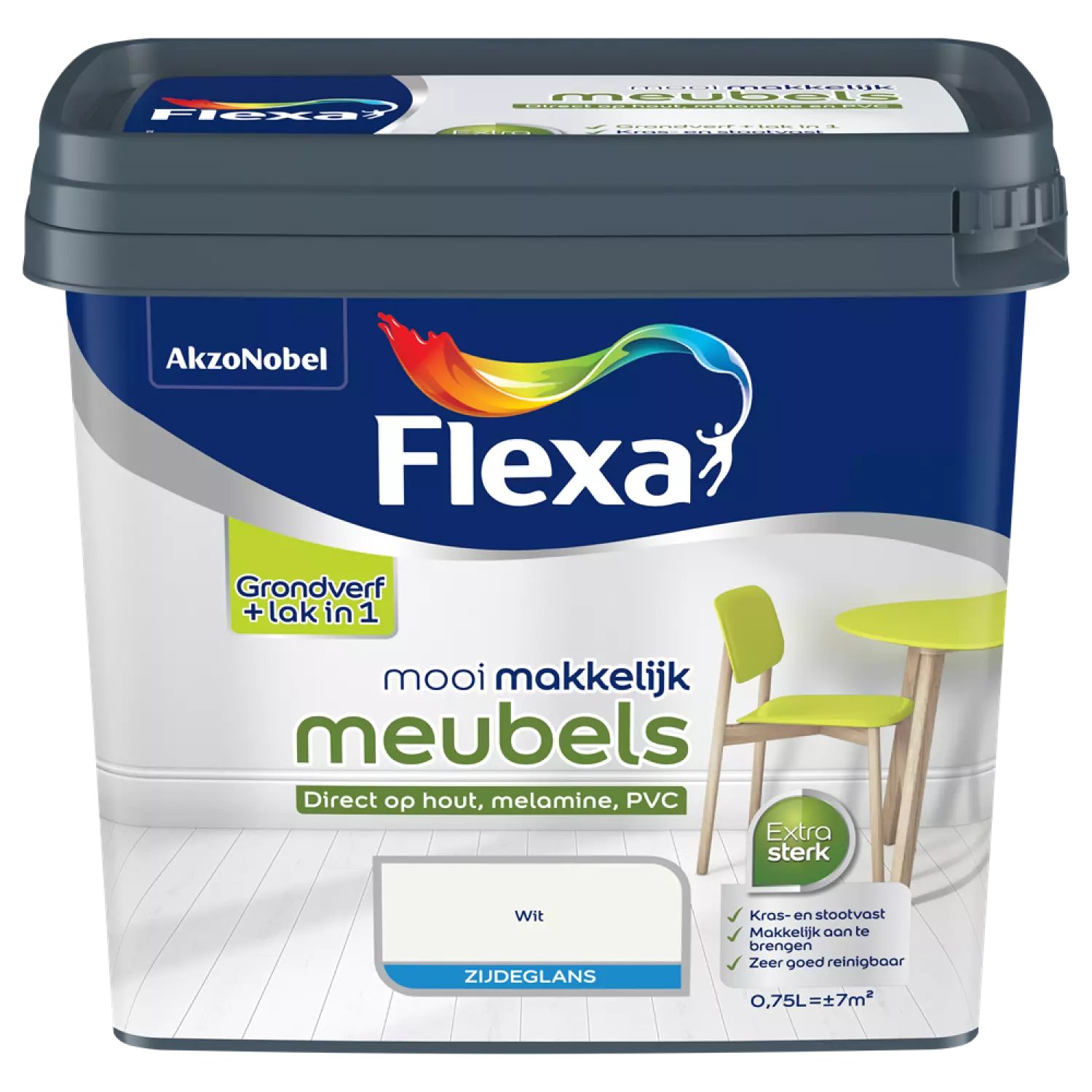 Flexa Mooi Makkelijk Meubels Zijdeglans - wit - 0,75L-image