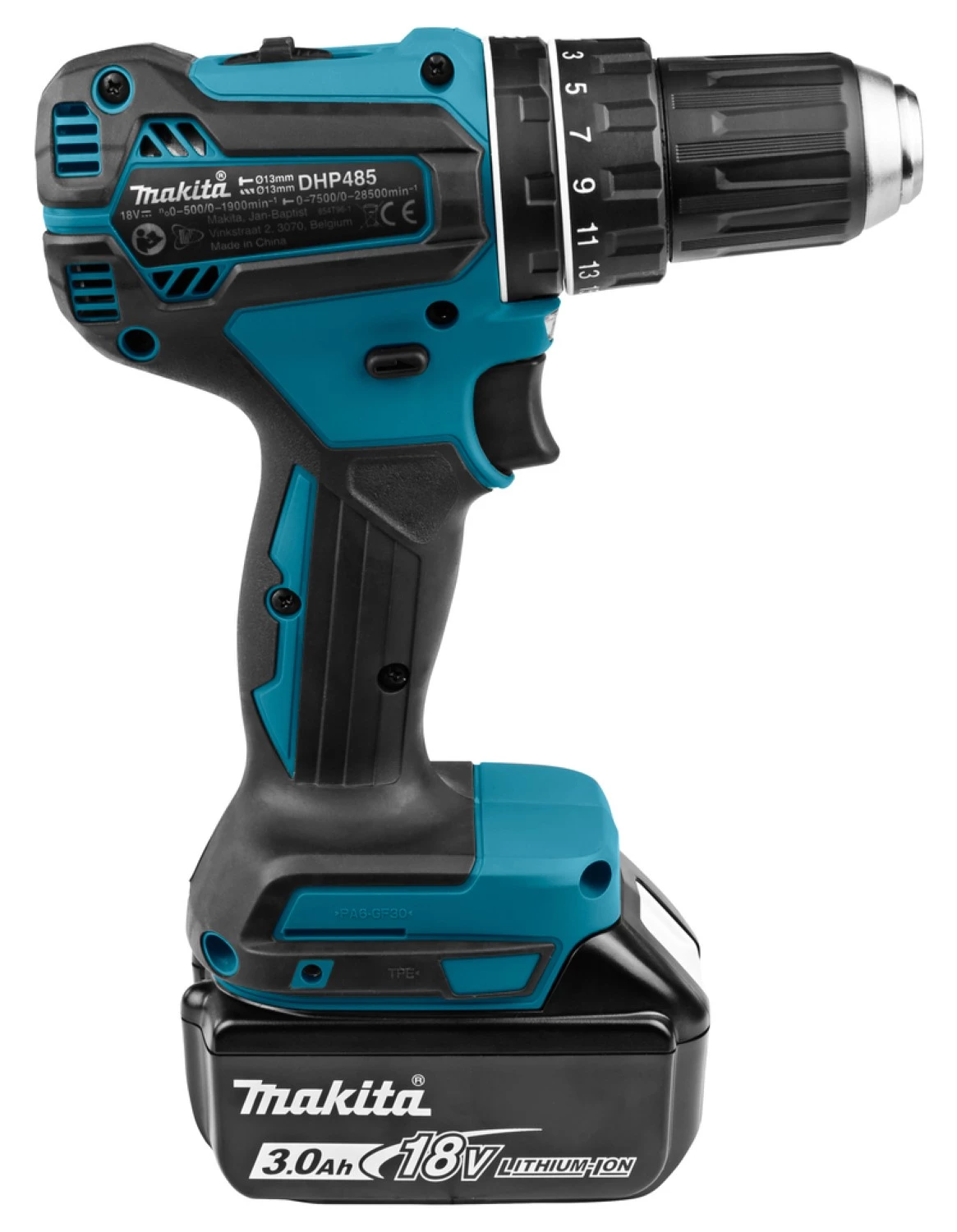 Makita DHP485RFJ - Set de Perceuse visseuse à percussion 18 V Li-Ion 5 Ah (2 batterie x 3.0Ah ) dans MAKPAC - Moteur BL-image