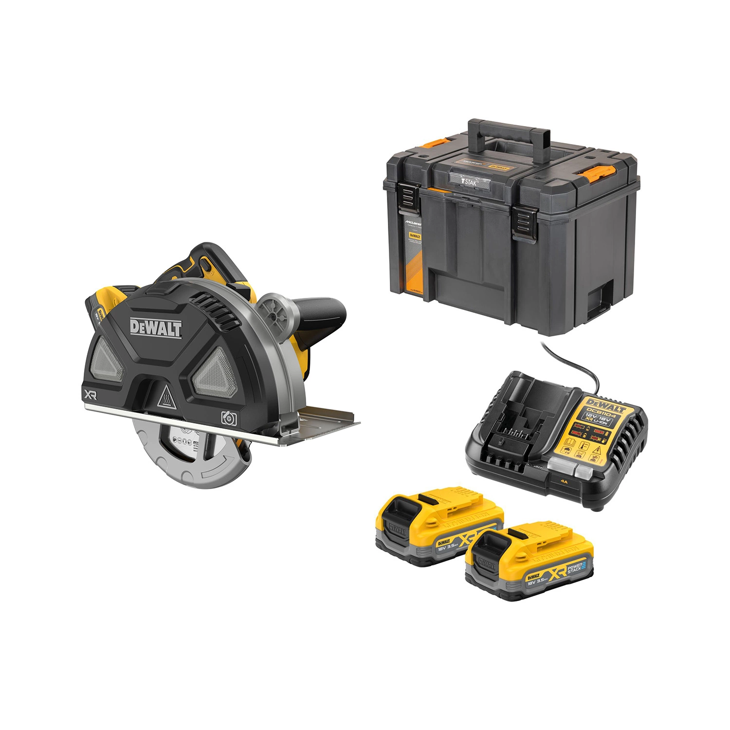 DeWALT DCS383H2 Ensemble scie circulaire à métaux sans fil Li-ion 18 V (2 batteries 5,0 Ah) dans TSTAK - 190 mm-image