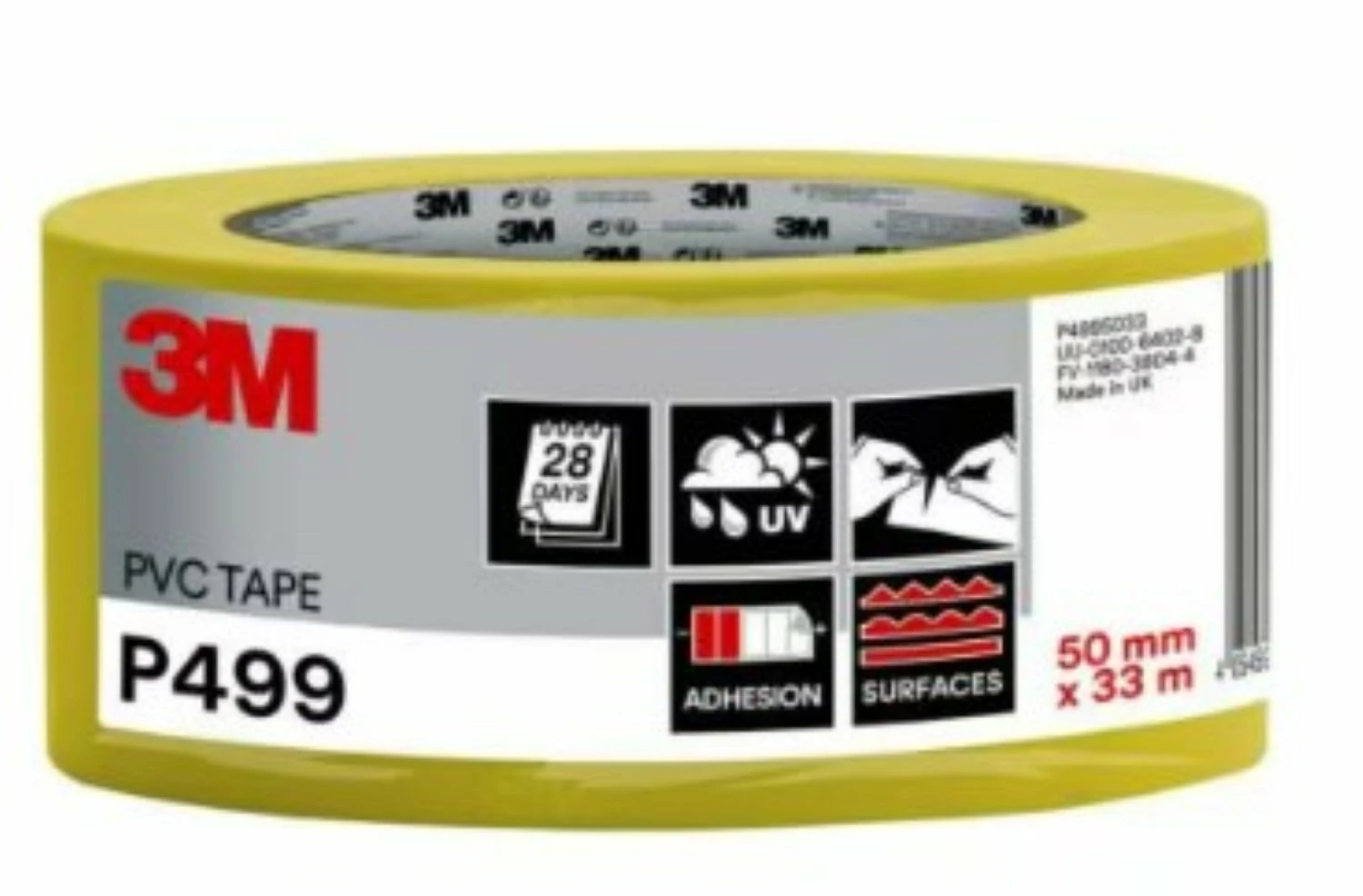 3M P499 Ruban PVC - 50 mm x 33 m - jaune-image