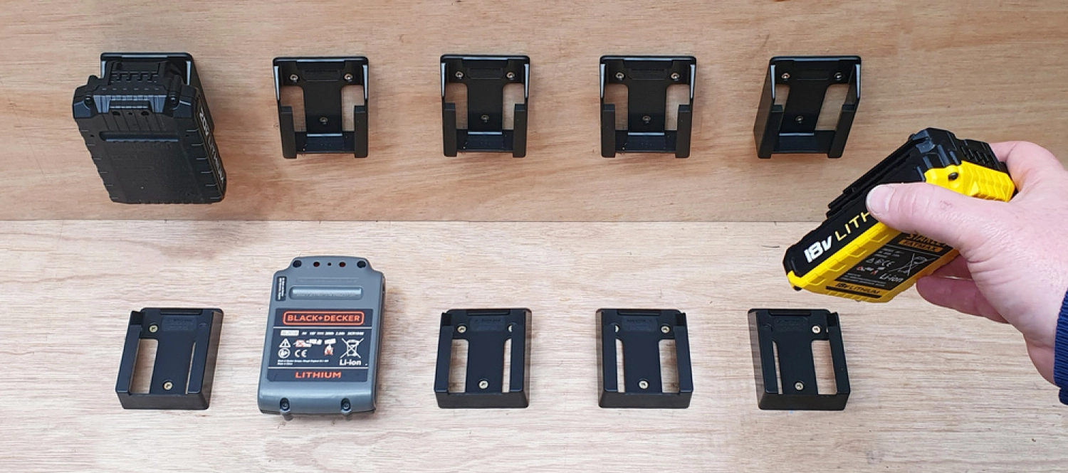 StealthMounts BM-SBP-BLK-6 Accuhouders voor Stanley/Black&Decker/Porter Cable - Zwart - 6 stuks-image