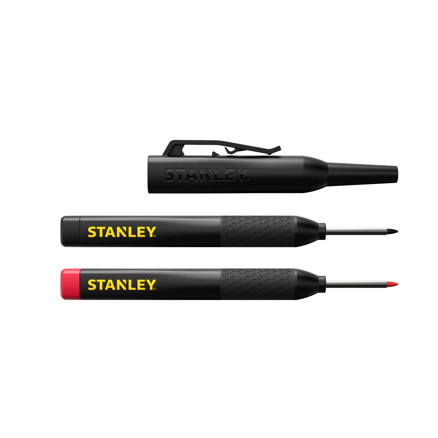 Stanley STHT47011-0 Markeerstift voor diep bereik met holster - Zwart/Rood