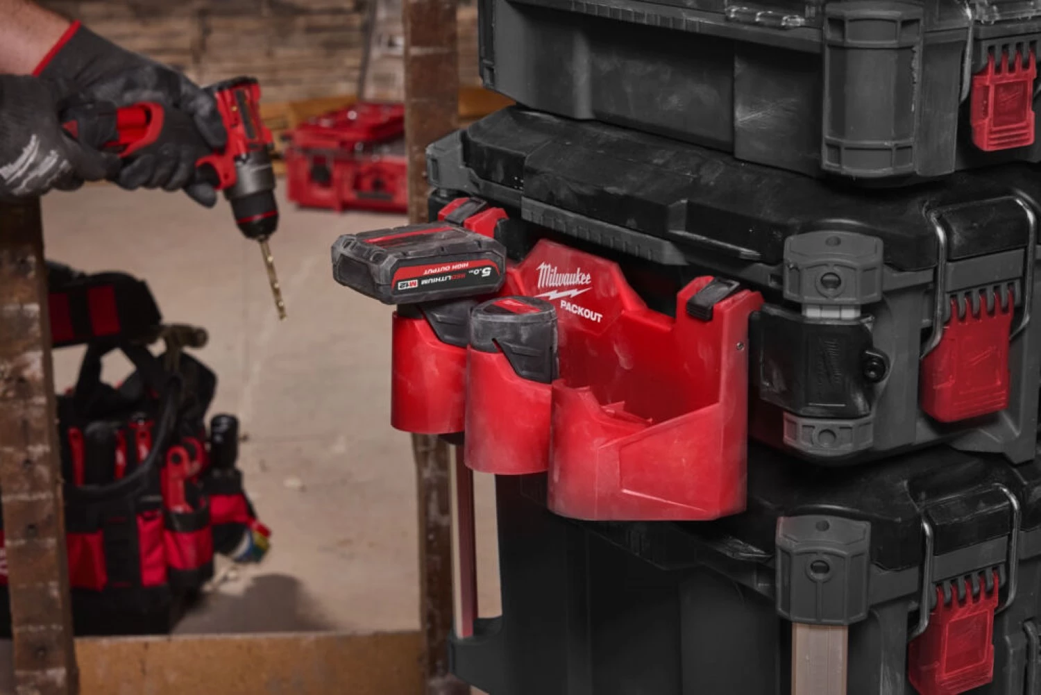 Milwaukee 4932498646 PACKOUT™ Support latéral pour batterie M12™-image