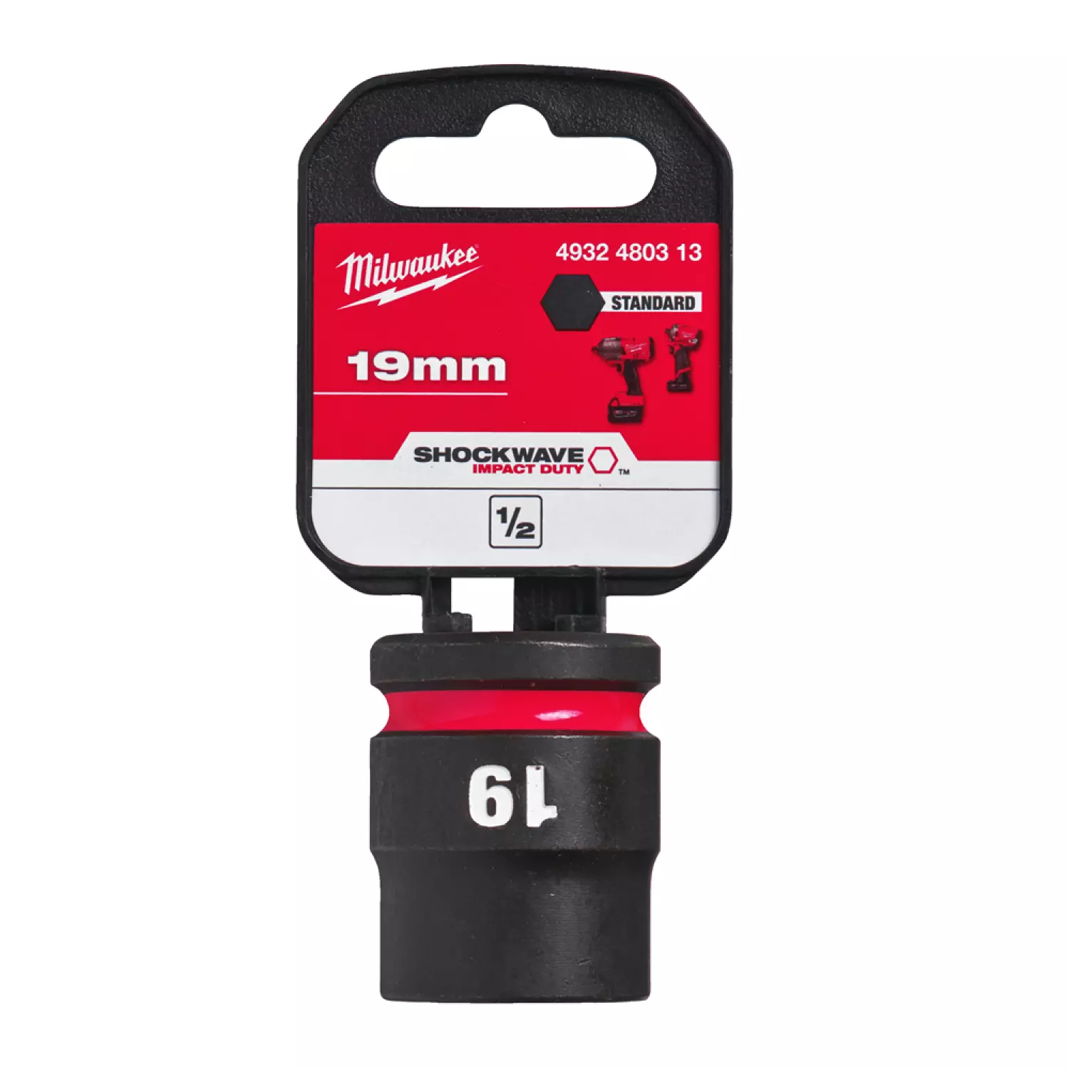 Milwaukee 4932480313 SHOCKWAVE krachtdop - 19 mm - 1/2"-image