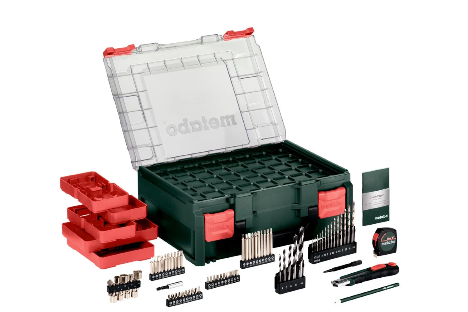 Metabo BS 18 Set Atelier mobile 18 V Li-ion batterie visseuse/perceuse (2x 2,0 Ah batterie) dans un coffret avec 74 accessoires-image