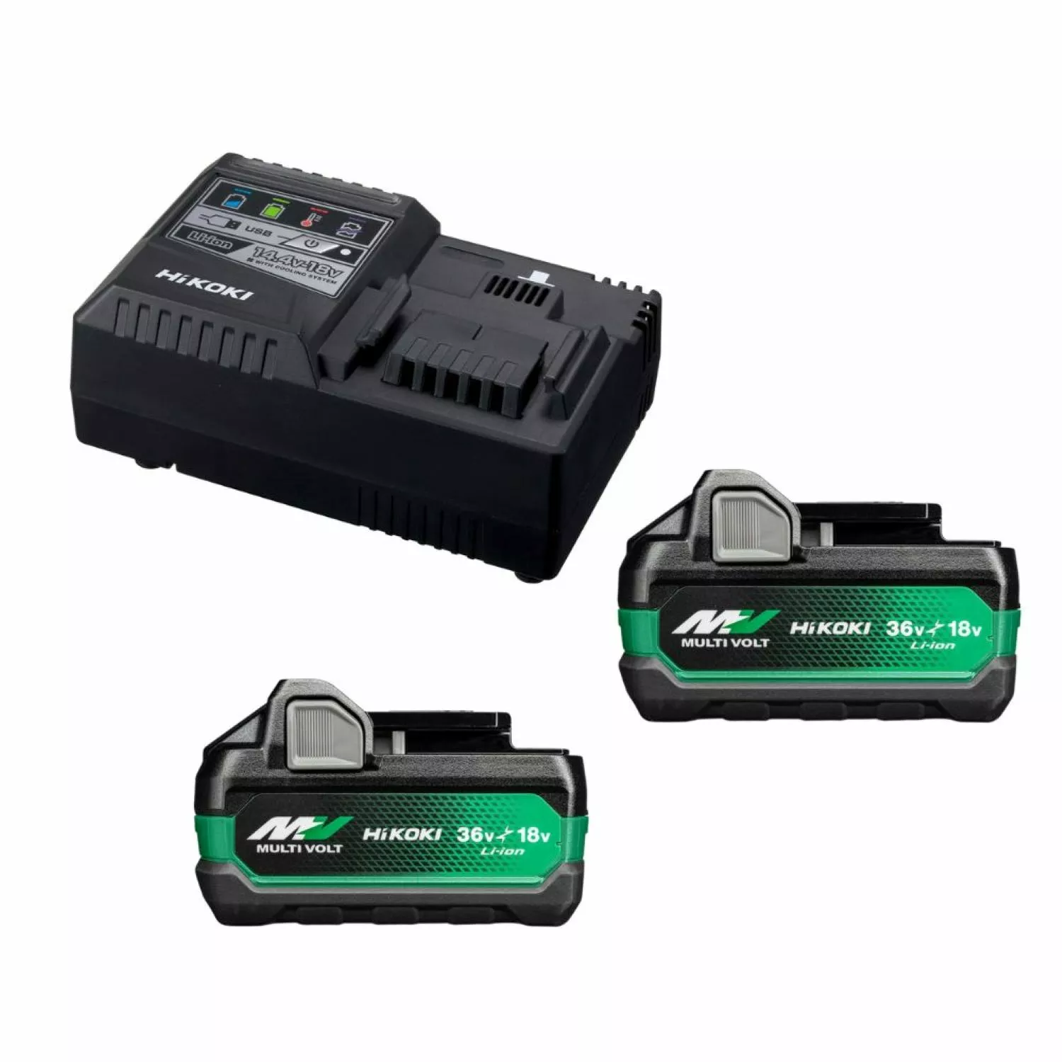 HiKOKI UC18YSL3WHZ BoostPack 36V MultiVolt batterie Li-ion (2x 5.0Ah) + chargeur-image