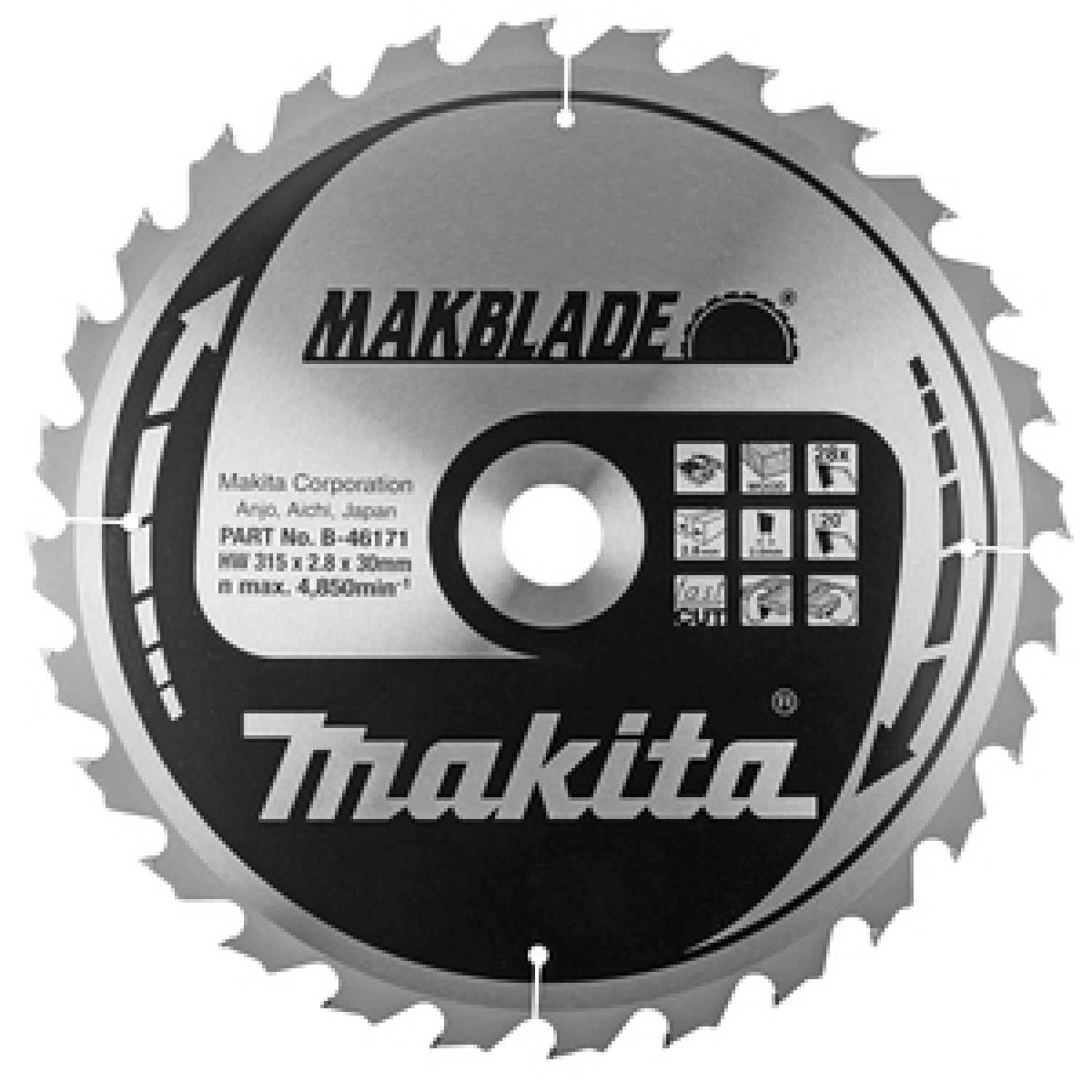 Makita B-46187 Lame de scie circulaire - MakBlade - 315 x 30 - 48 dents - Bois-image