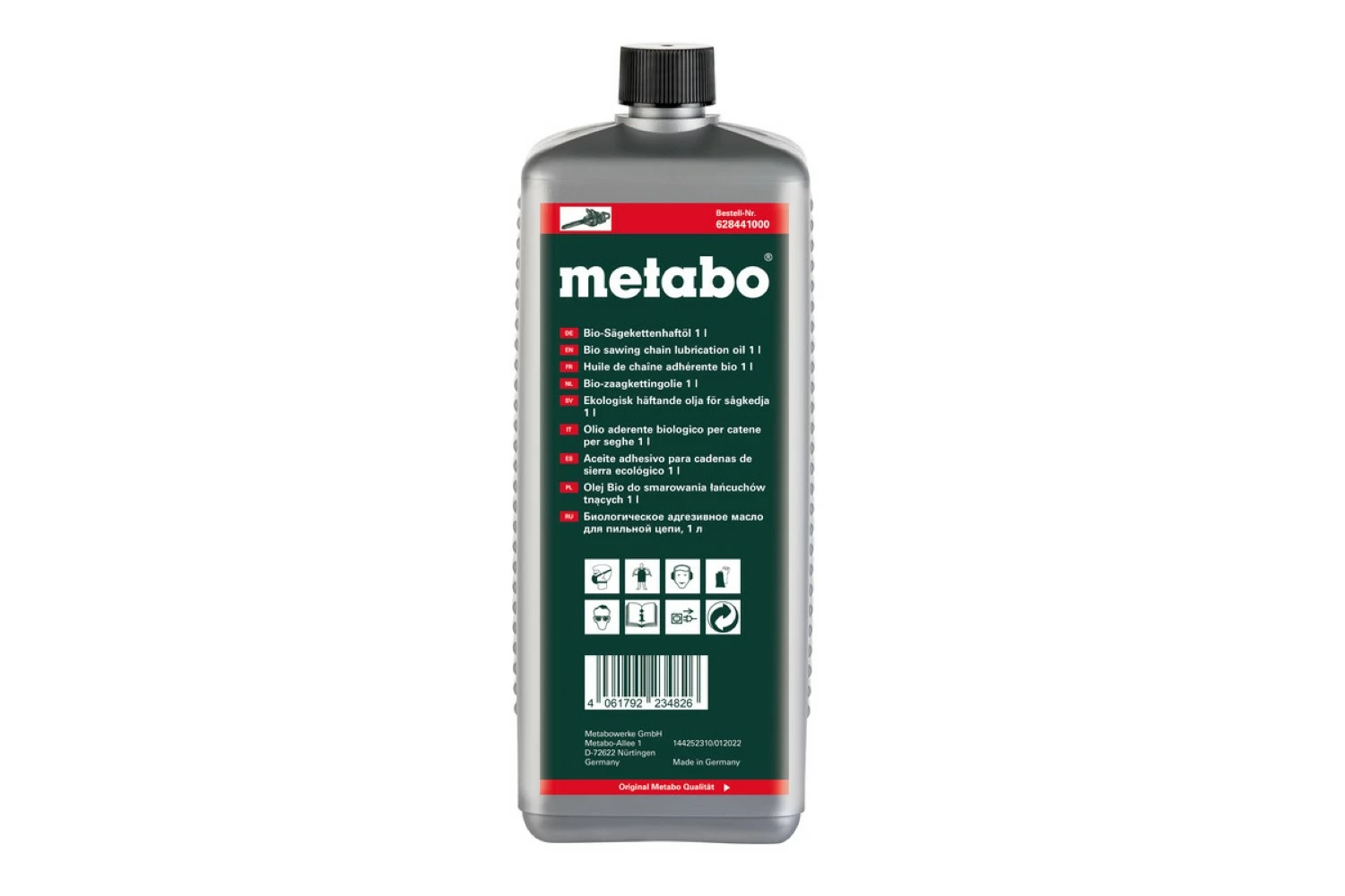 Metabo 628441000 Huile pour chaîne de tronçonneuse bio - 1L