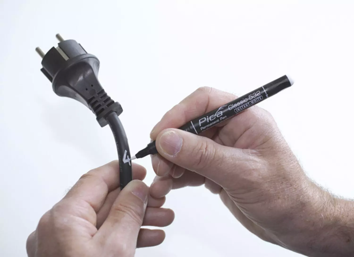 Pica PI53252 Stylo permanent classique - rond - blanc - 1-2 mm-image