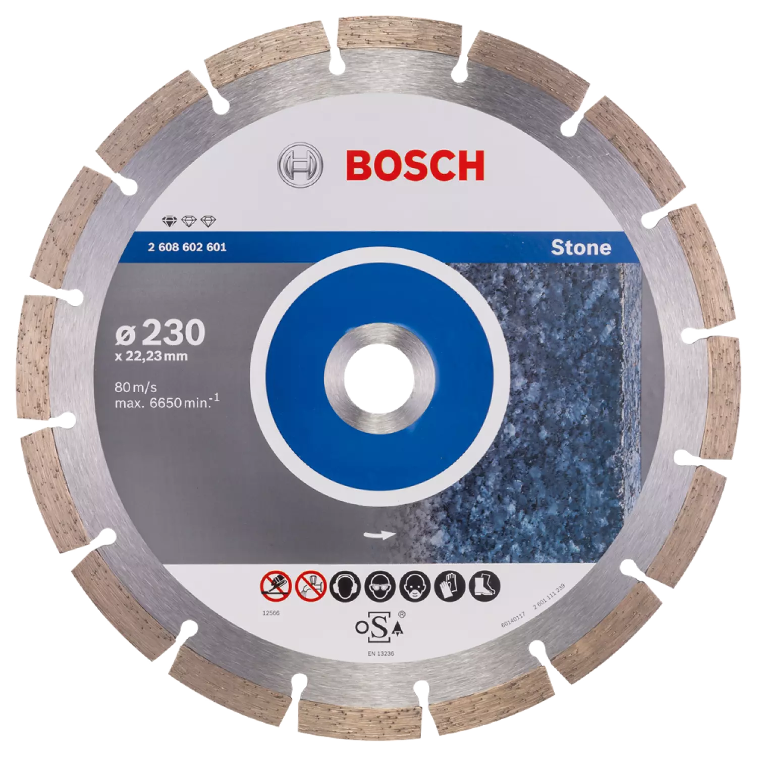 Bosch 2608602601 Standard Diamantdoorslijpschijf - 230 x 22,23 x 2,3mm - steen-image