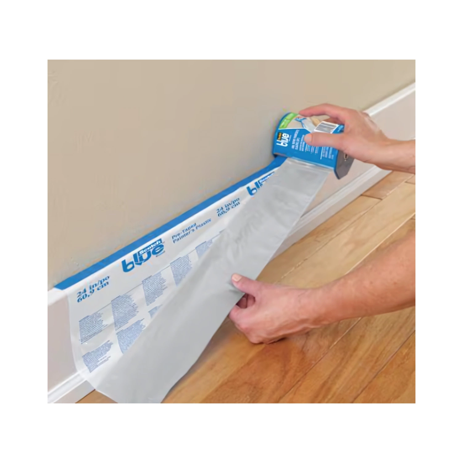 3M ScotchBlue PT2093EL-24 film de protection pré-collé pour peintres - 60,9 cm x 27,4 m-image