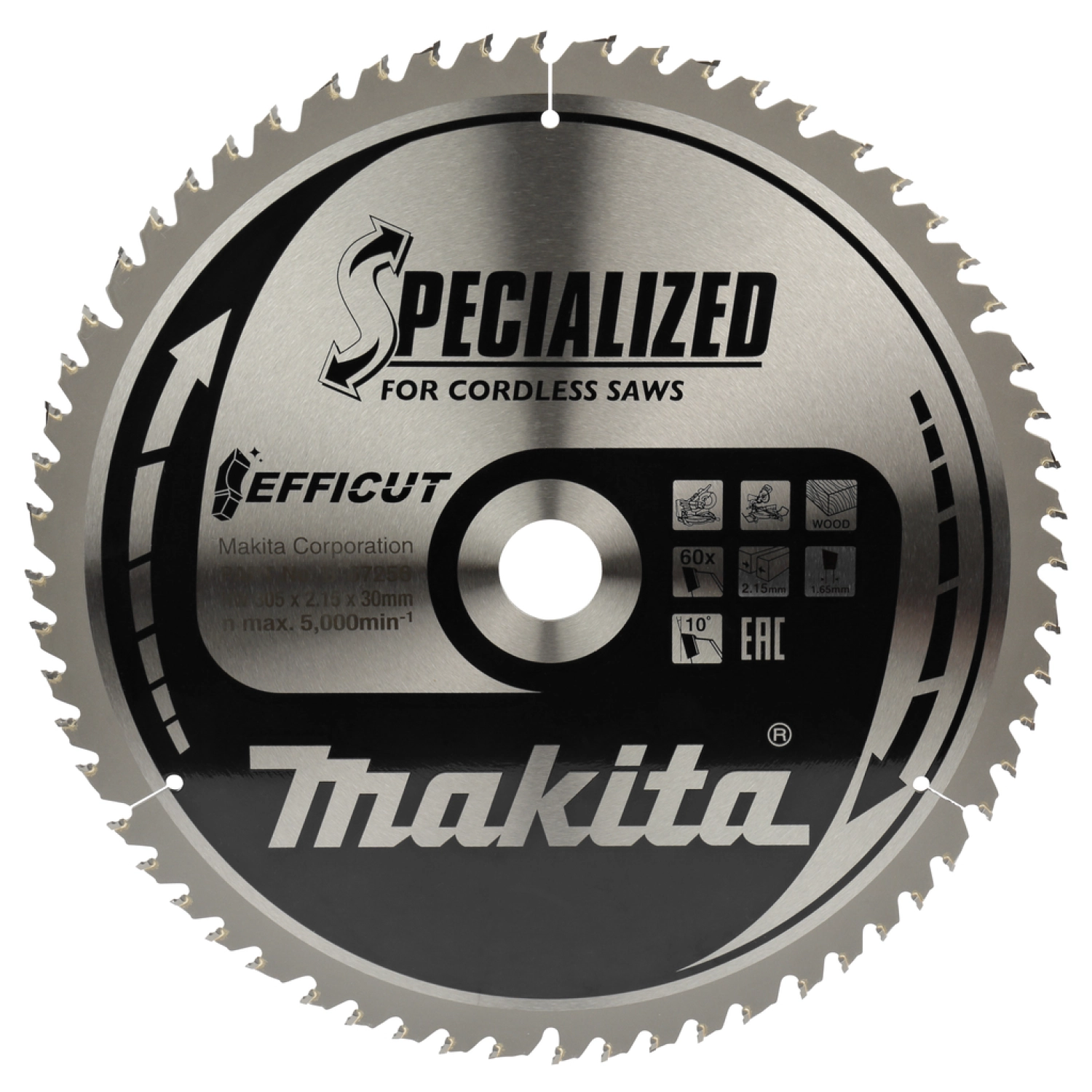 Makita B -67256 Lame de scie circulaire - 305 x 30 x 2,15 mm - 60 dents - Bois-image