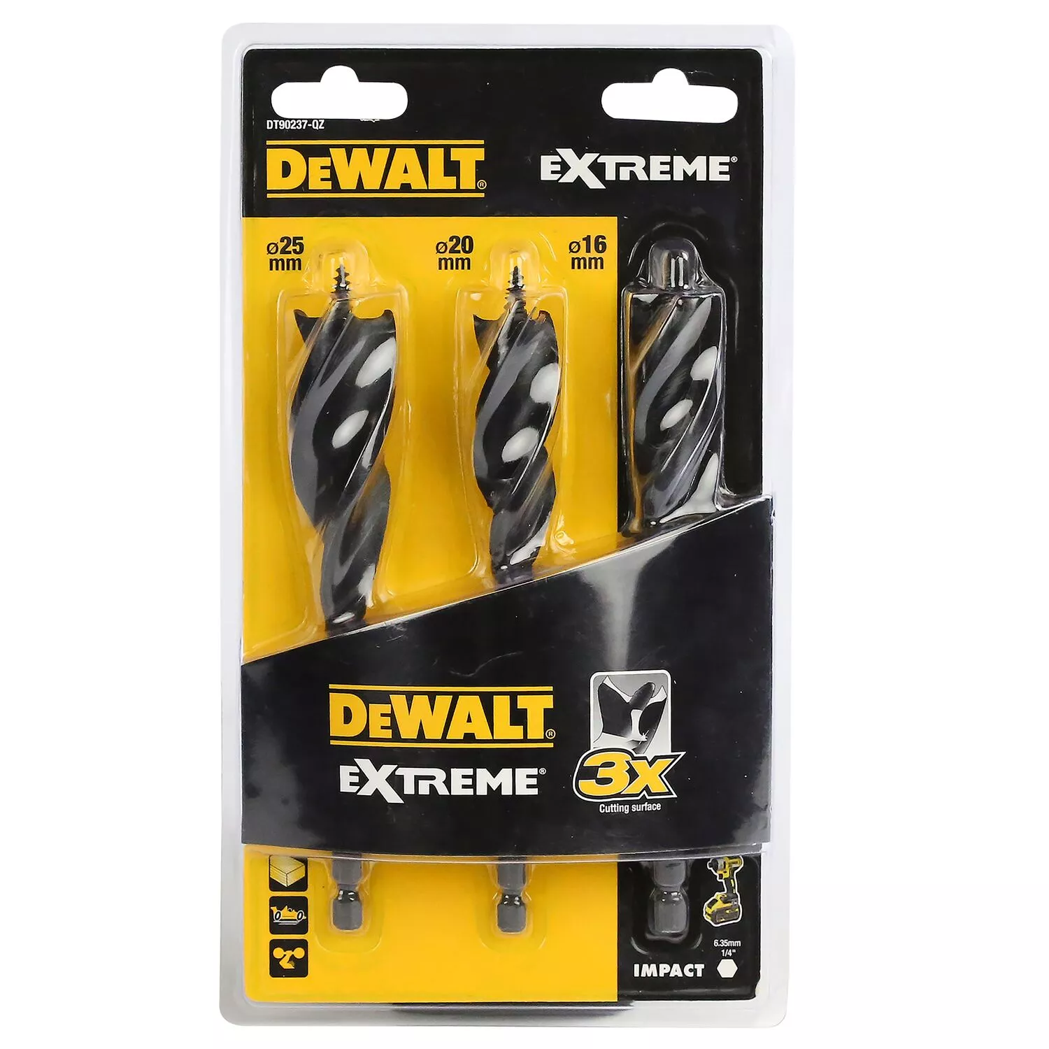 DeWALT DT90237 Speedboor tri flute EXTREME™ 3-delige set - 152mm-image