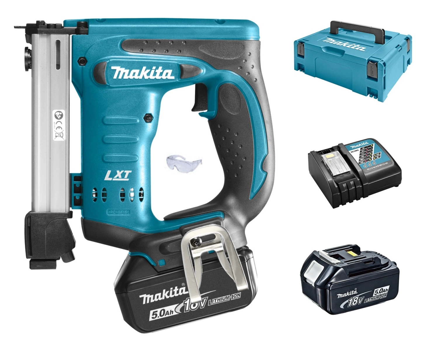 Makita DST221RTJ 18V Li-Ion accu nietmachine set (2x 5.0Ah accu) in Mbox - 10-22mm-image