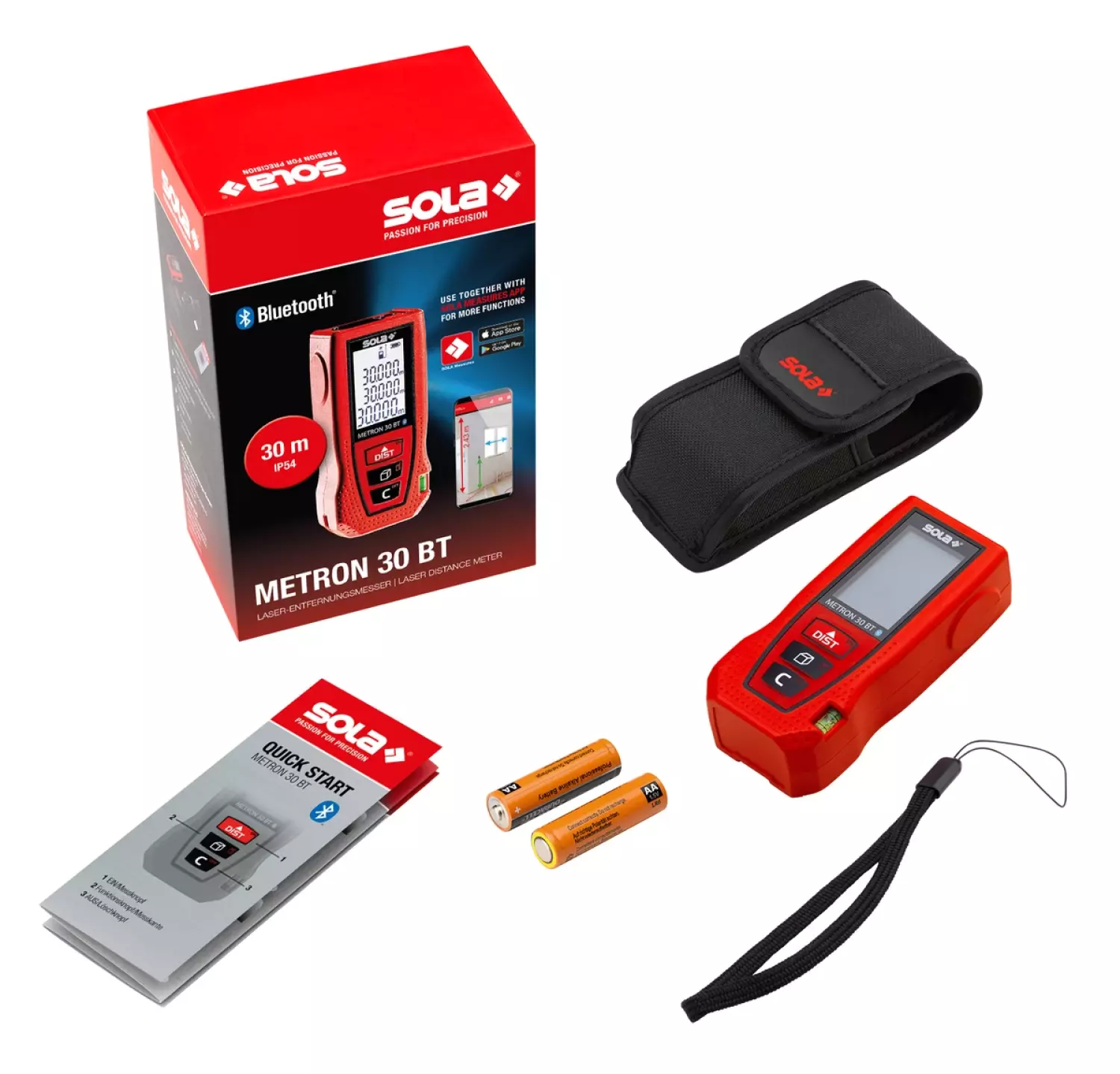 Sola METRON 30 BT Laser afstandsmeter in tas - Bluetooth - 30m-image