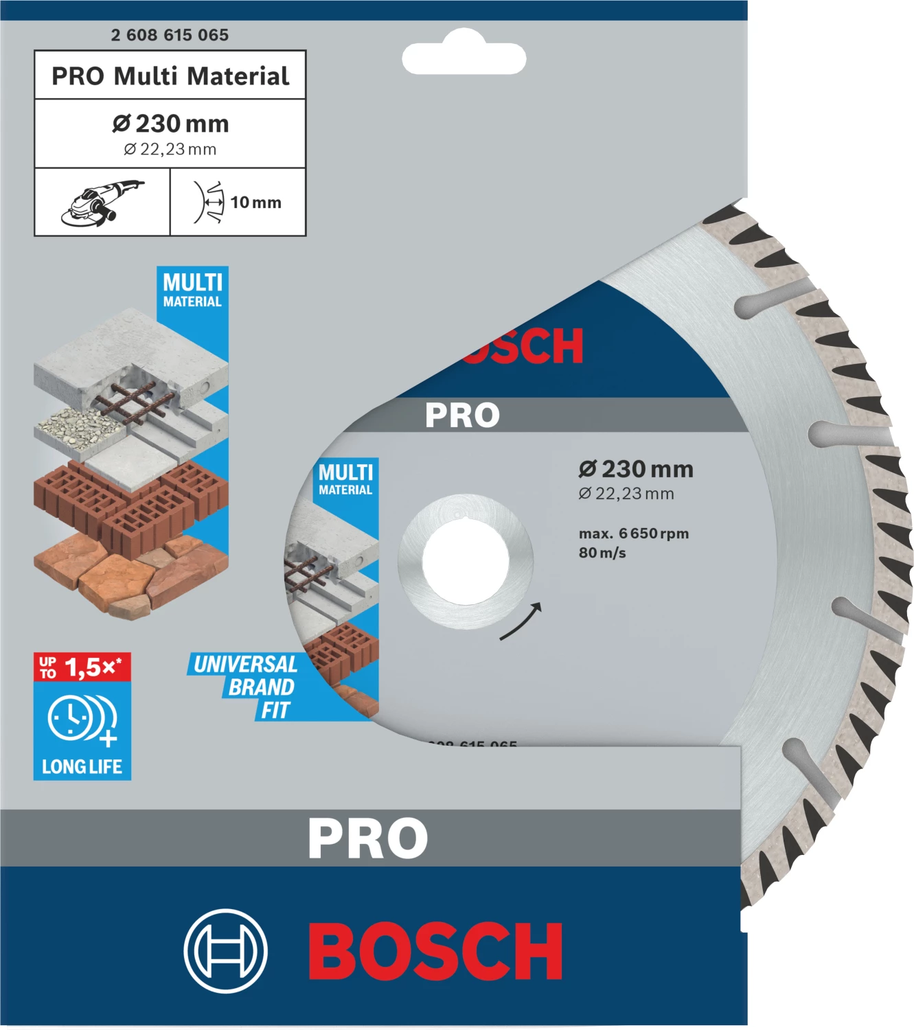 Bosch 2608615065 Standard Diamantdoorslijpschijf - 230 x 22,23 x 2,6mm - universeel-image