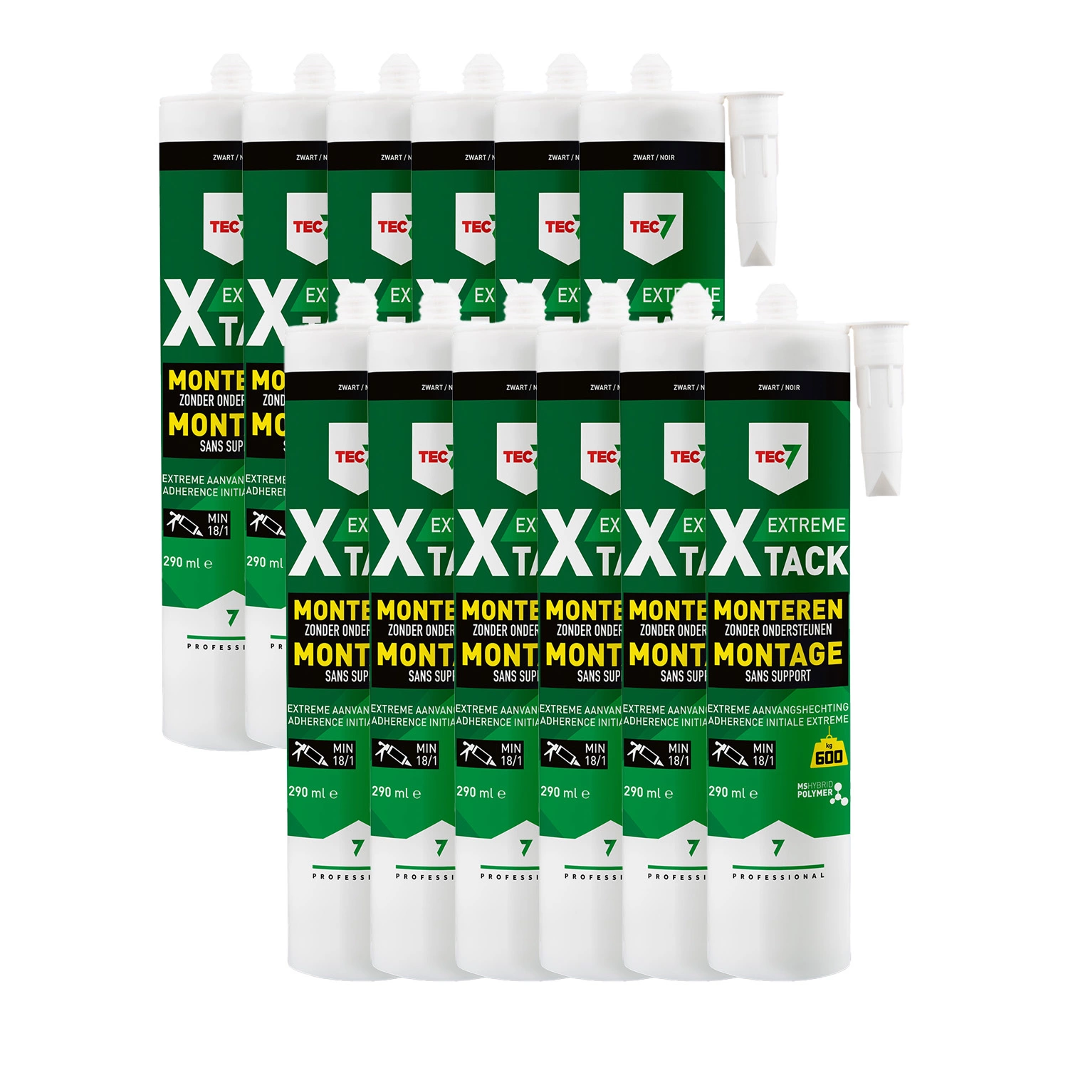 TEC7 X-Tack Montagekit - Zwart - Koker - 290ml (12st)-image