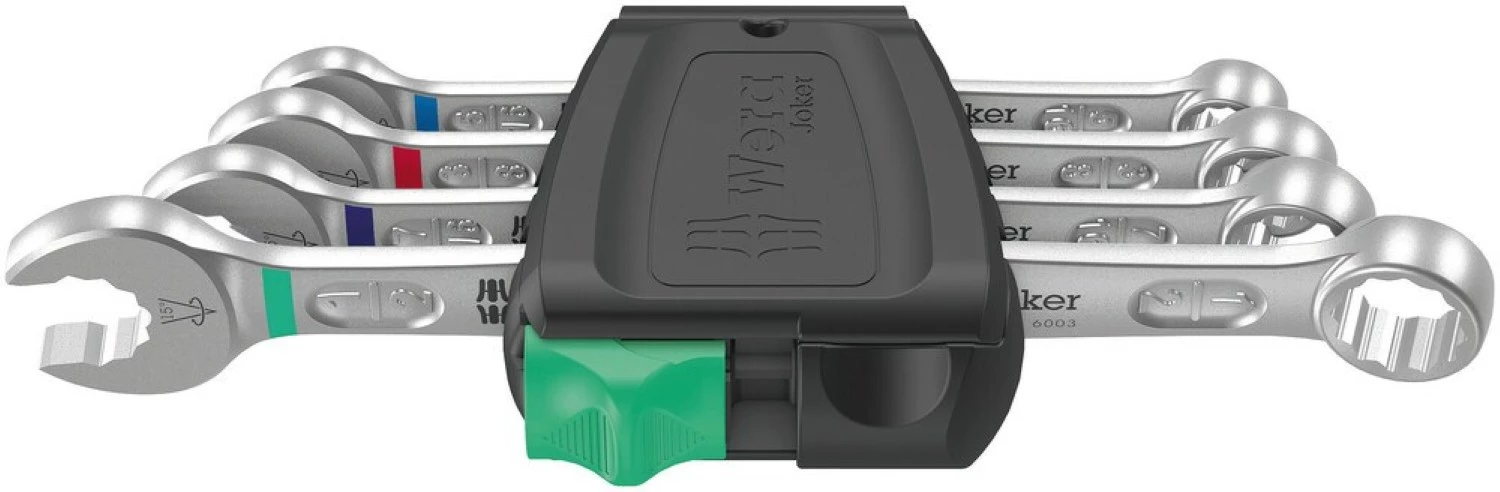 Wera 05020229001 4-delige 6003 Joker 4 Imperial set 1 Steek-/ringratelsleutelset in clip - 5.5-19mm-image