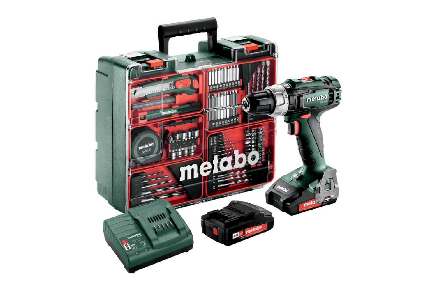 Metabo SB 18 L Mobile Workshop 18V Li-Ion accu klop-/boormachine set (2x 2,0Ah accu) in koffer - 50Nm incl. 73 delige accessoires set-image