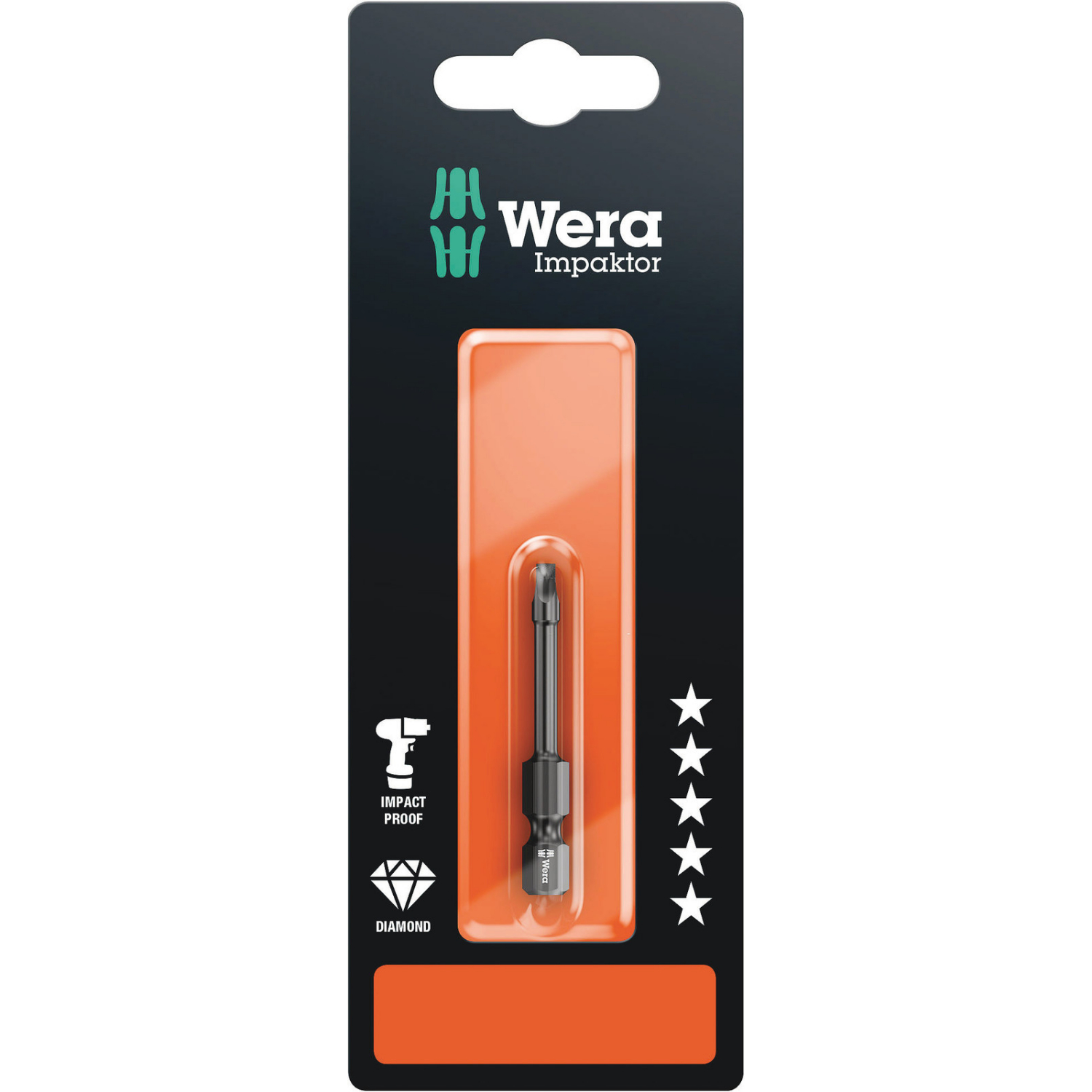 Wera 5073971001 1/4" Robertson Impaktor Bit - R2 x 50mm-image