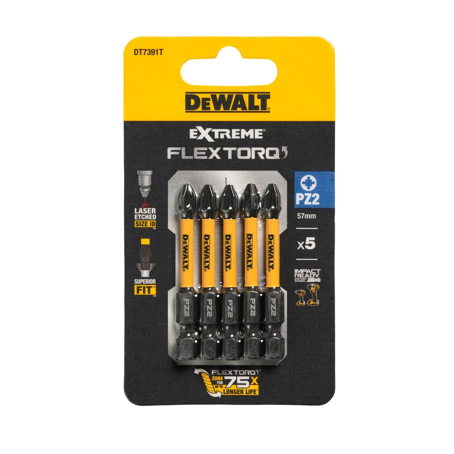 DeWALT DT7391T-QZ Extreme Impact Torsion schroefbits - PZ2 - 50mm (5st)-image